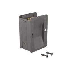 Imagem de Onward 1700ORBPSBC Puxador de porta de bolso com trava de passagem - Bronze retangular, polido a óleo