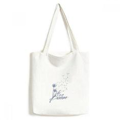 Imagem de Sacola de lona com ilustração de plantas de dente-de-leão bolsa de compras casual bolsa de mão