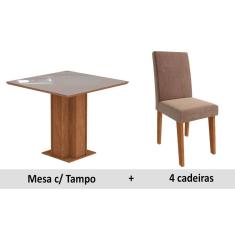 Imagem de Sala De Jantar Cimol Sophia+4 Cadeiras Milena Savana/Pluma
