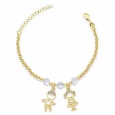 Imagem de Pulseira Casal Filhos Crianças Folheado a Ouro 18k