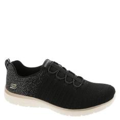 Imagem de Skechers Tênis Virtue Lucent feminino, Preto, ouro rosa, 35