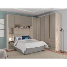 Imagem de Guarda Roupa Casal de Canto 9 Portas e 6 Gavetas Legno Crema com Conne