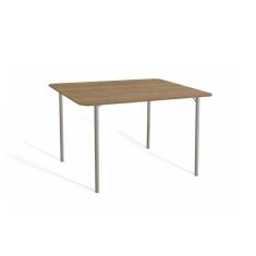Imagem de Mesa p/ Cozinha Sena Aço c/ Tampo Madeirado 136x90cm Niquel/Nogueira - Kappesberg