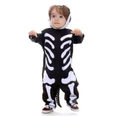 Imagem de Fantasia Esqueleto Dinossauro Kigurumi Bebê com Capuz - Halloween - Su