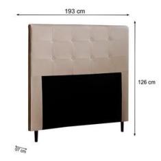 Imagem de Cabeceira Luna Casal 193 Cm Courino Bege- Italian Flex