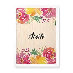 Imagem de Arte Maníacos Quadro Decorativo em Madeira Floral Aceito - 23x16,25cm (Moldura caixa em laca )