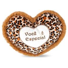 Imagem de Coração de Pelúcia Flu Flu Onça 40 cm Antialérgico