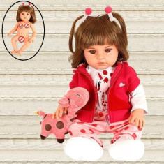 Imagem de Boneca Reborn Silicone Olhos Castanhos Linda Com Acessórios - Cegonha