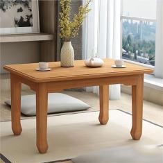 Imagem de Mesa de centro de bambu, mesa de chá retangular de madeira, mesa de chá pequena, mesa baixa multifuncional para sala de estar, escritório em casa