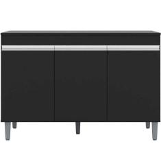 Imagem de Balcão De Pia Para Cozinha 120 Cm Kadu 3 Portas Preto