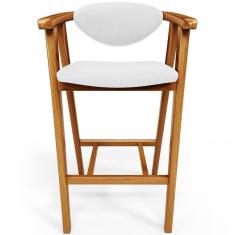 Imagem de Banqueta Alta Para Cozinha Bancada Bar Sala De Jantar Fixa Cecília L02 Facto Branco