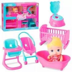 Imagem de Boneca Casinha Little Dolls Acessórios Brinquedos Bebê Divertoys Origi