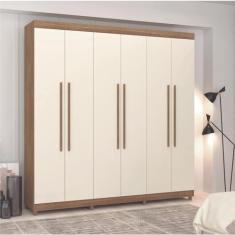 Imagem de Guarda-roupa Buriti Casal 6 Portas Nature/Champanhe