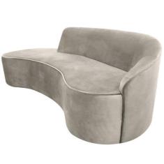 Imagem de Sofá Curvo 04 Lugares 230cm Eron Braço Esquerdo Veludo Perfectly Pale