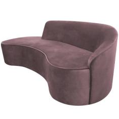 Imagem de Sofá Curvo 03 Lugares 180cm Eron Braço Esquerdo Veludo Rosê - Nexta Ca