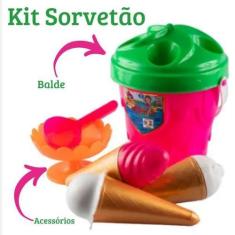 Imagem de Brinquedo Infantil de Praia Balde Sorvetão Areia Parque Ar Livre + Ace