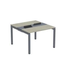 Imagem de Mesa Plataforma Dupla com Pé de Aço para Coworking 110x120 Pdc11/12/2p Nogueira casblanca/Grafito