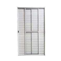 Imagem de Porta De Alum nio Balc o 3 Folhas Branca Modular Com Trinco -