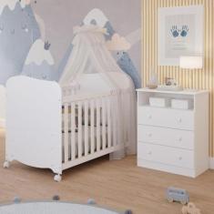 Imagem de Quarto de Bebê Completo Berço Americano Uli Gaveteiro Smim 3 Gavetas 100% Mdf