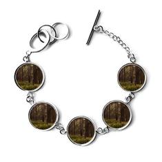 Imagem de DIYthinker Pulseira de Cenário da Natureza, Ciência Florestal Negra, Pulseira de Corrente