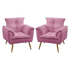 Imagem de Kit 2 Poltronas Decorativas Opala Suede Rosê Aradecor