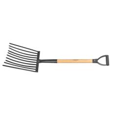 Imagem de Forcado Metalico Para Cascalho 10 Dentes Cabo De Madeira 71 Cm Empunhadura Plastica Tramontina