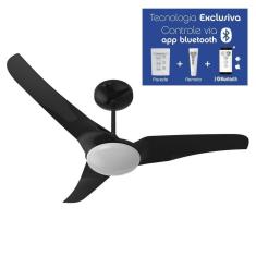 Imagem de Ventilador De Teto Aliseu Slim Preto Bluetooth+Remoto+Parede