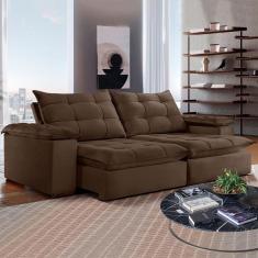 Imagem de Sofá 4 Lugares Retrátil E Reclinável Espanha 250cm Marrom - Celflex