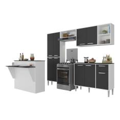 Imagem de Armário de Cozinha Completa com Bancada Siena Multimóveis MP2040 Branca/Preta