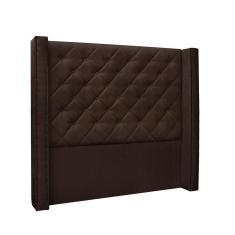 Imagem de Cabeceira Cama Box Queen 160cm e Recamier Vicenza Suede Café S04 - D`Rossi