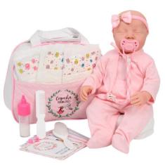 Imagem de Boneca Reborn Realista Lívia Olhos Fechados Enxoval Completo - Cegonha