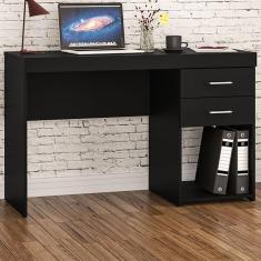 Imagem de Mesa Para Computador Malta 2 Gavetas Preto - Politorno