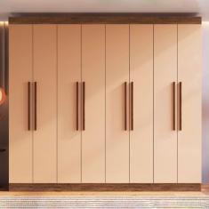 Imagem de Guarda-Roupa Casal Califórnia 8 Portas 4 Gavetas 100% Mdf Castanho/Nude - Doripel