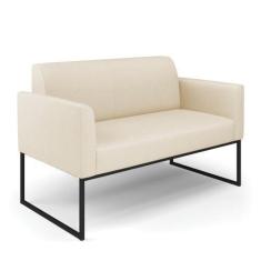 Imagem de Sofá Namoradeira Base Industrial Preto Marisa Linho D03 - D'rossi