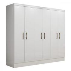 Imagem de Guarda Roupa Casal Paris 6 Portas Branco Brilho Maxel