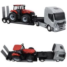 Imagem de Brinquedo Caminhão Carreta Plataforma Com Trator Magnum Agriculture Ca