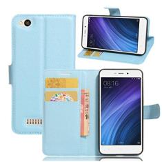 Imagem de XIAOMI Capa para Redmi 4A, carteira flip de couro PU premium com compartimento para cartão, suporte e fecho magnético [capa interior à prova de choque de TPU] Compatível com XIAOMI Redmi 4A