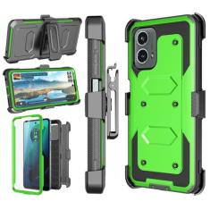 Imagem de Njjex Capa para Moto G 5G 2024, capa coldre para celular Motorola Moto G 5G 2024, [Nbeck] Protetor de tela integrado resistente à prova de choque com clipe giratório para cinto coldre capa dura