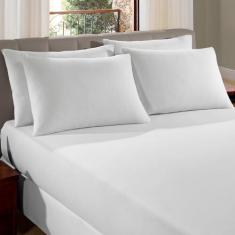 Imagem de Lençol Queen Liso Com Elástico Malha 100% Algodão Premium Pent Branco