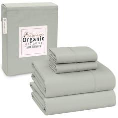 Imagem de RUVANTI Lençóis 100% algodão orgânico – Conjunto de lençóis California King – GOTS – Super macio e respirável – Lençóis de cama King de percal crocantes e refrescantes – Bolso profundo 38 cm – 4 peças