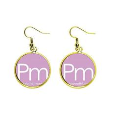 Imagem de Brincos femininos com pingente de orelha de prometio Lanthanide com elementos de química