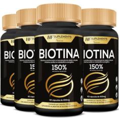 Imagem de 4X Biotina 150% Premium 400Mg 60Caps Hf Suplements