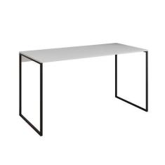 Imagem de Mesa Para Escritório Industrial Base Base Ferro Preto Tampo Mdp Branco