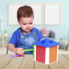 Imagem de Brinquedo De Encaixe Educativo Didático Colorido Infantil Casa Das Chaves Estrela Baby