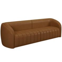 Imagem de Sofá 5 Lugares Para Sala 332cm Lazio M03 Material Sintético Whisky - L