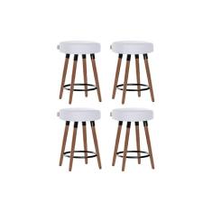 Imagem de Kit 4 Bancos Moderno Pé Palito Roma Slim Branco 50cm