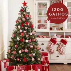 Imagem de Árvore De Natal Luxuosa 1200 Galhos Cheia 2,10m Altura Grande Pé De Fe