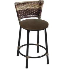 Imagem de Banqueta Banqueta Preta Junco Capuccino com Assento Marrom Fortmix