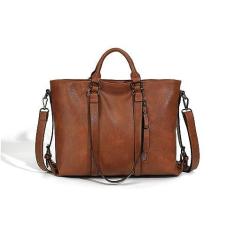 Imagem de Ipoouer Bolsa feminina de couro, bolsa Hobo, ombro, trabalho, alça superior, bolsa grande, Marrom, Large