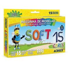 Imagem de Massinha Soft 15 Cores, Acrilex, 073140000, Multicor